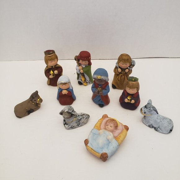 Nativity Figurines 10 Piece Meissen Baby Jesus - Picture 1 of 13